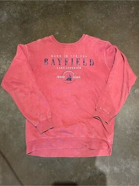 Comfort Colors Faded Coral Bayfield Crewneck Sweatshirt - Unisex S